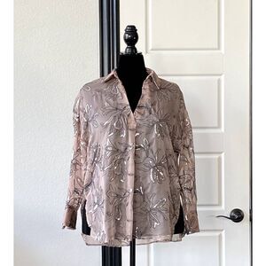 Sequined Light Pink Zara Blouse